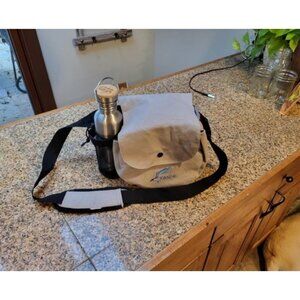 Black Disc Golf Bag Fits 6-10 Golf Discs + Bottle For Beginner & Advanced Golfer